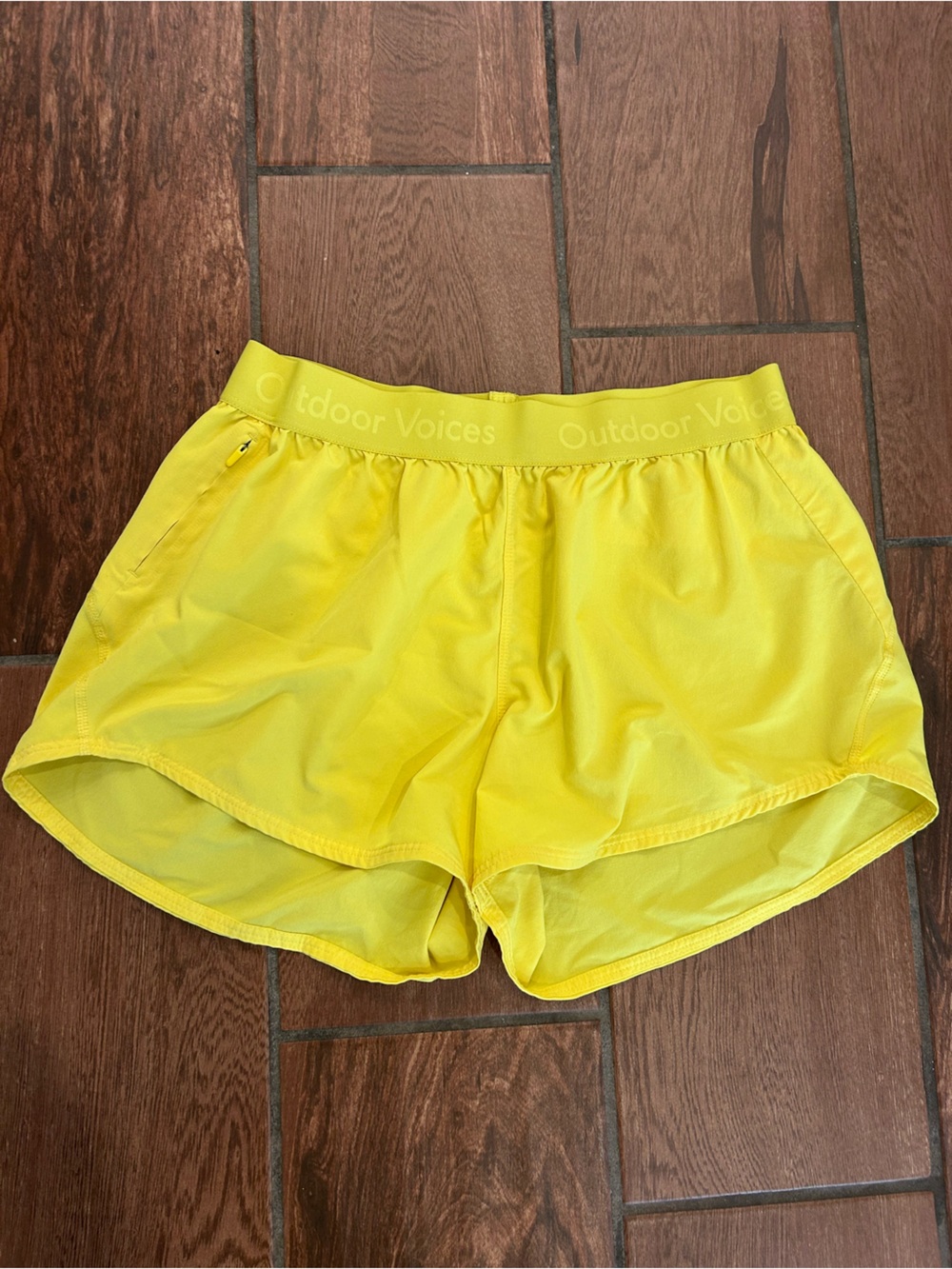 Outdoor voices size M yellow running shorts